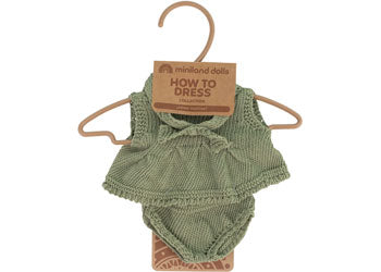 Miniland - Knitted Doll Outfit 21cm - Dress & Headband - Modern Brands Australia