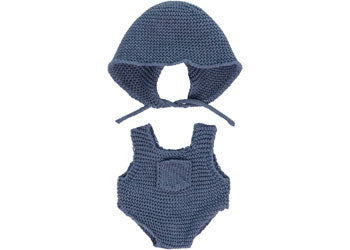 Miniland - Knitted Doll Outfit 21cm - Rompers & Hood - Modern Brands Australia