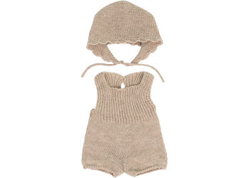 Miniland - Knitted Doll Outfit 38cm - Romper & Bonnet - Modern Brands Australia