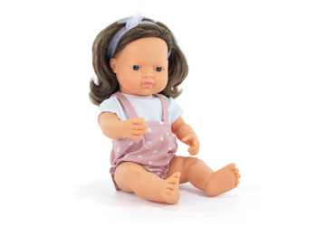Miniland -Mf&M Baby Doll Brown Hair Girl 38Cm - Modern Brands Australia