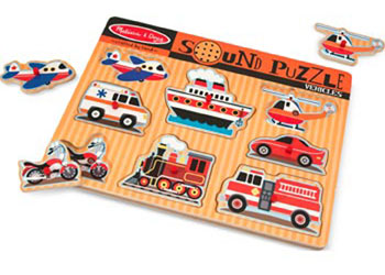 M&D - Vehicles Sound Puzzle - 8pc - Modern Brands Australia