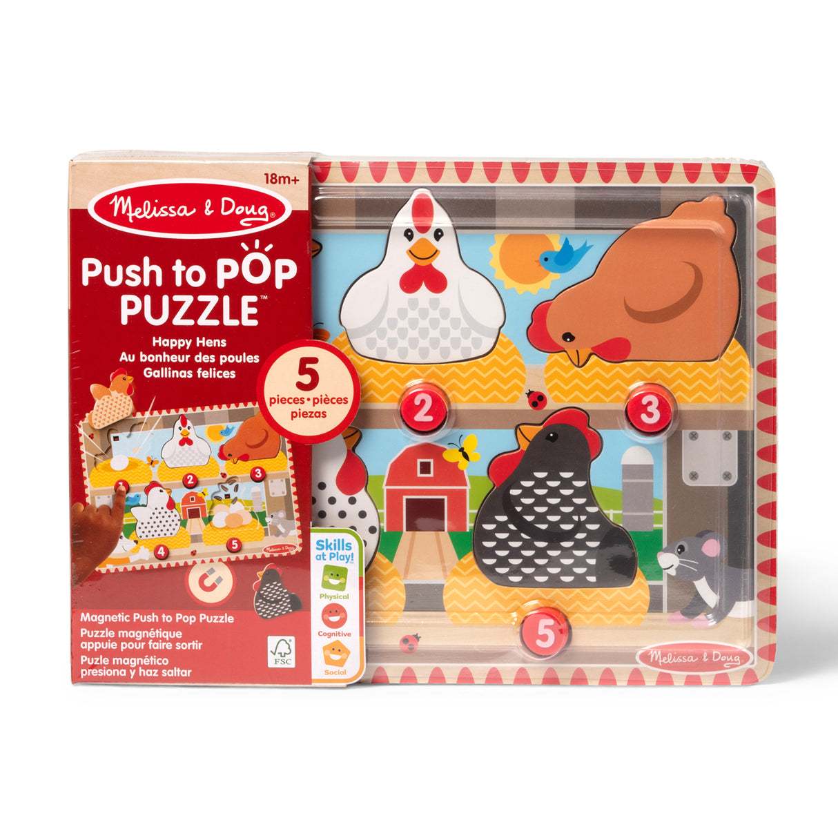 Melissa & Doug - Wooden Magnetic Push to Pop! Puzzle