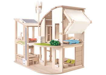 PlanToys - GREEN DOLLHOUSE WITH FURNITURE - Modern Brands Australia