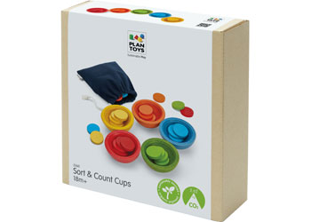 PlanToys - Sort & Count Cups - Modern Brands Australia