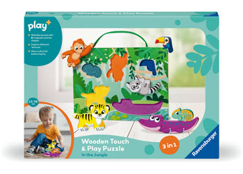Play+ Wooden Touch & Play Puzzle: In the Jungle - Modern Brands Australia