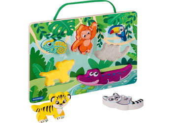 Play+ Wooden Touch & Play Puzzle: In the Jungle - Modern Brands Australia