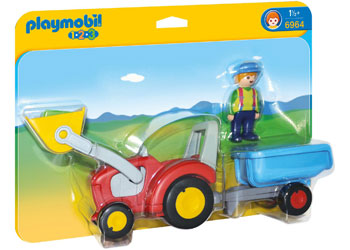 Playmobil - 1.2.3 Tractor with Trailer - Modern Brands Australia