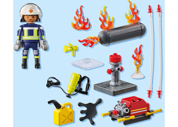 Playmobil - Firefighter with Water Pump - Modern Brands Australia
