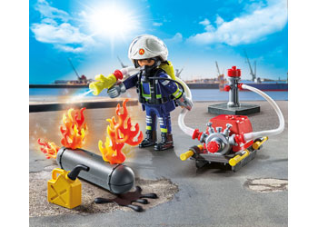 Playmobil - Firefighter with Water Pump - Modern Brands Australia