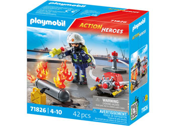 Playmobil - Firefighter with Water Pump - Modern Brands Australia