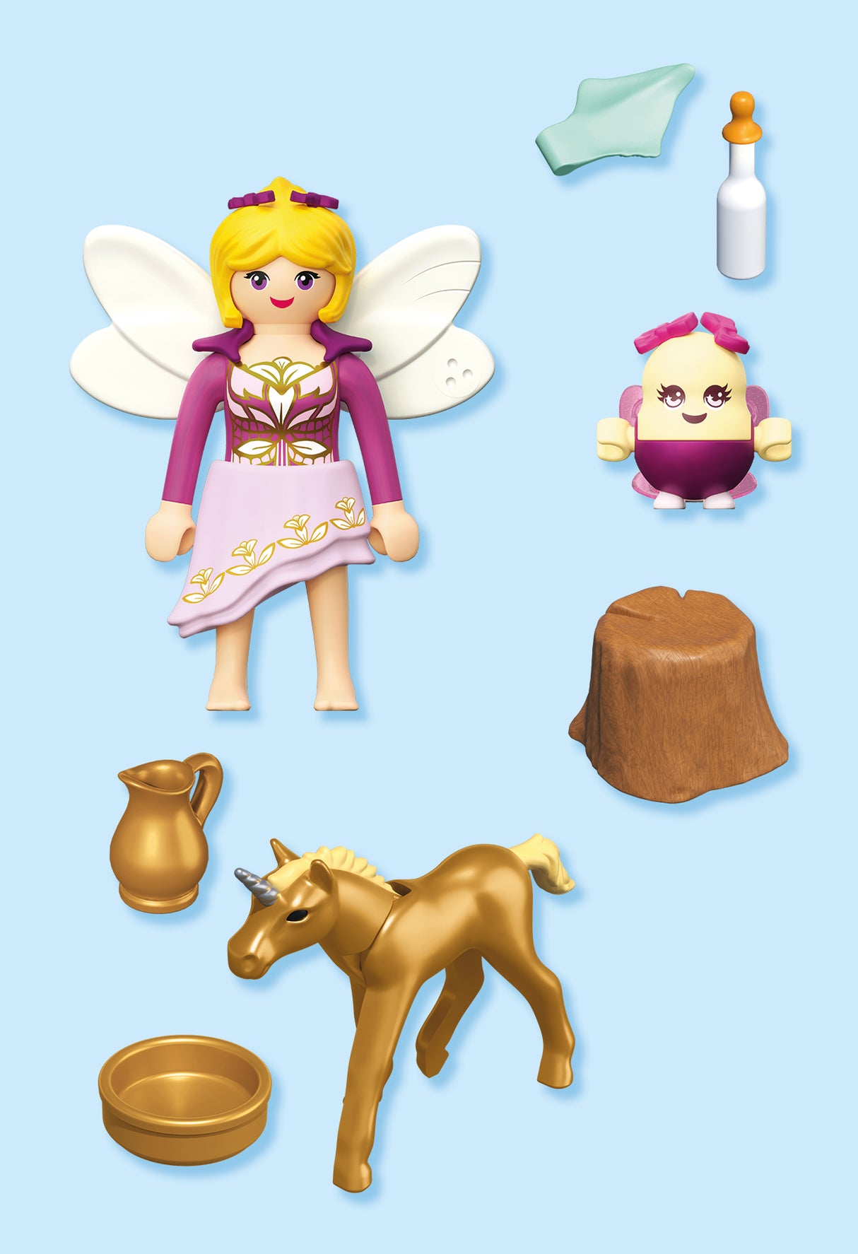 Playmobil - Golden Unicorn Foal with Fairy