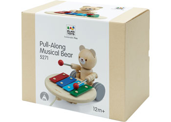 PlanToys - Pull-Along Musical Bear - Modern Brands Australia
