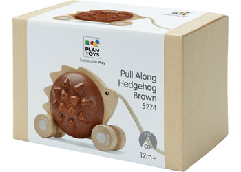 PlanToys - Pull-Along Hedgehog - Brown - Modern Brands Australia