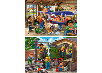 Ravensburger - Airplane & Train Repairs, 2x24pc - Modern Brands Australia