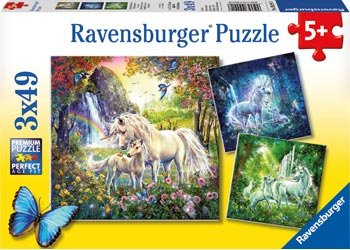 Rburg - Beautiful Unicorns Puzzle 3x49p - Modern Brands Australia