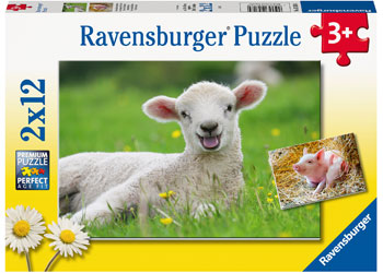 Ravensburger - Farm Animals Babies 2x12p - Modern Brands Australia