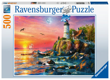 Ravensburger - Lighthouse at Sunset Puzzle 500p - Modern Brands Australia