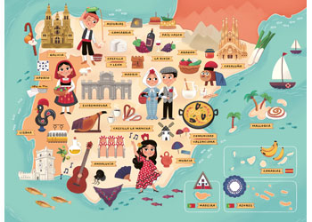 Rburg - Map of Spain and Portugal 100p - Modern Brands Australia