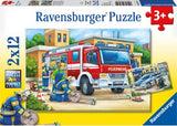 Ravensburger - Police And Firefighters Puzzle 2x12p - Modern Brands Australia