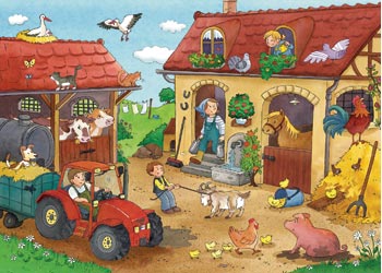 Rburg - Working on the Farm Puzzle 2x12p - Modern Brands Australia