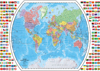 Rburg - Political World Map Puzzle 1000p - Modern Brands Australia