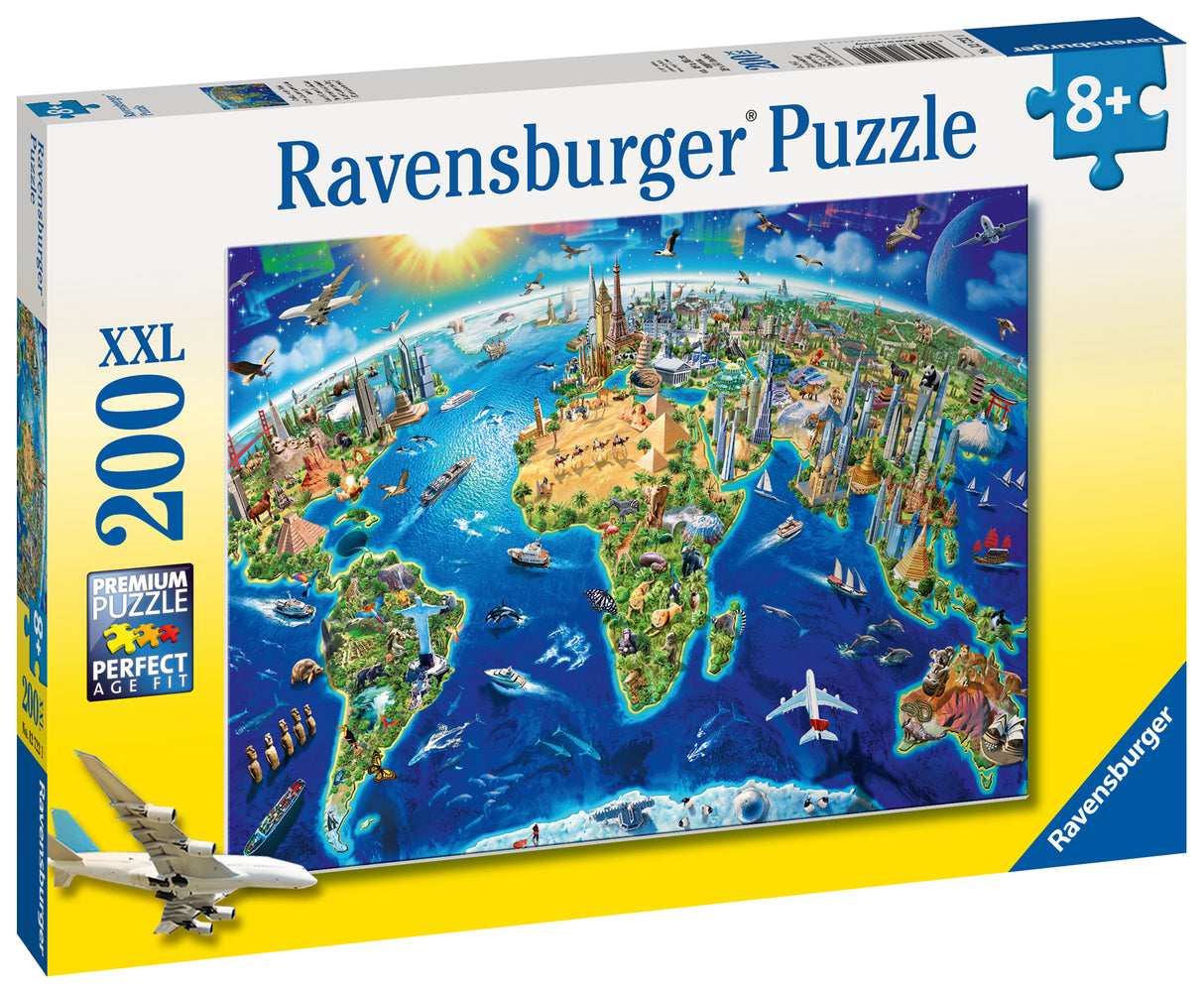 Ravensburger - World Landmarks Map Puzzle 200 Pieces