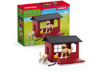 Schleich - Dog kennel with golden retrievers - Modern Brands Australia