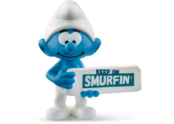 Schleich - Smurf with Sign (Keep On Smurfin') - Modern Brands Australia