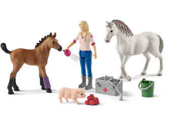 Schleich - Vet Visiting Mare And Foal - Modern Brands Australia