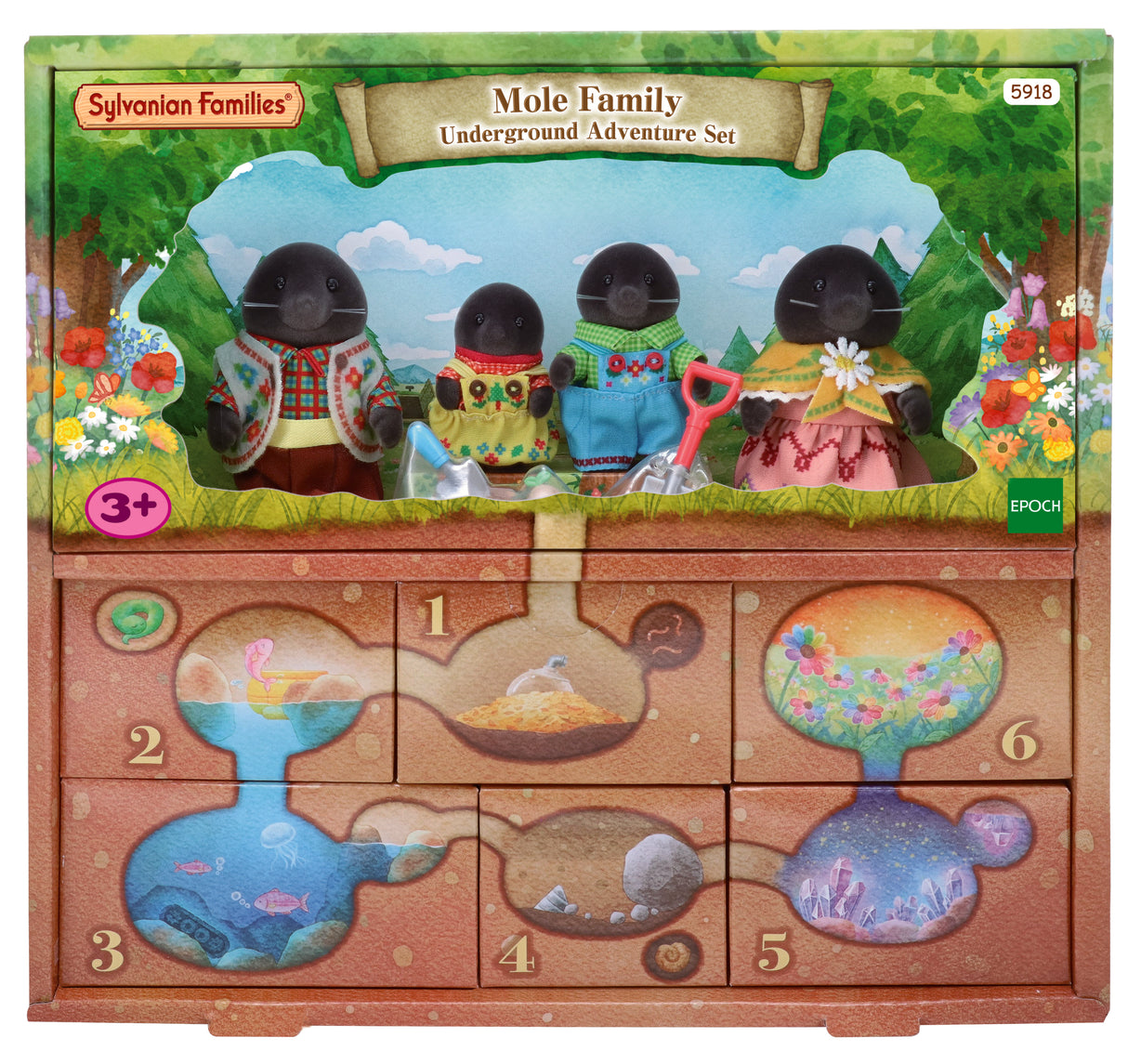 Sylvanian Families - Mole Family Underground Adventure Set