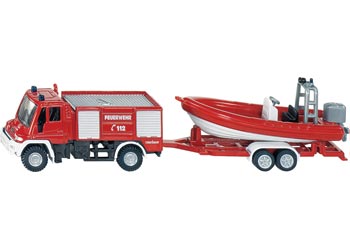 Siku - Mercedes Benz Fire Engine w Boat 1:87 - Modern Brands Australia